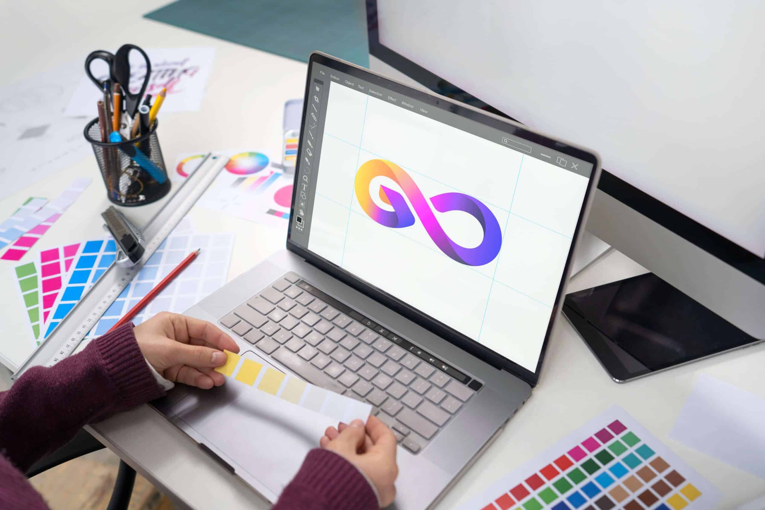 graphic designer working her laptop