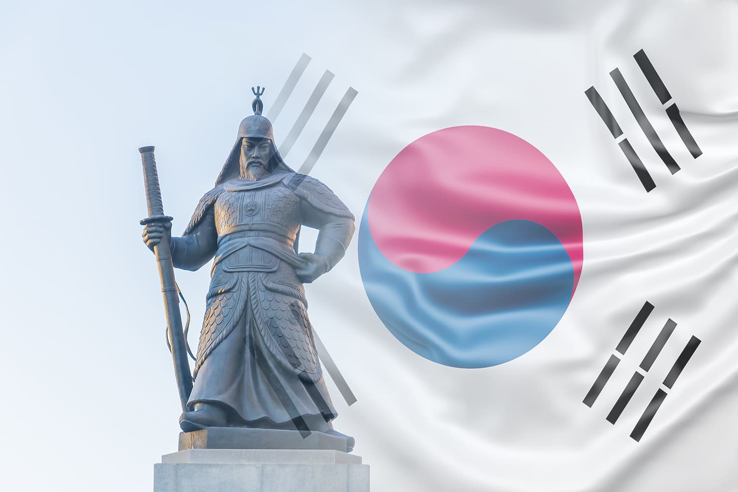 soldier statue in seoul city korea