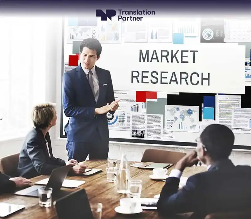 Market research translation banner with 'Translation Partner' for accurate global data